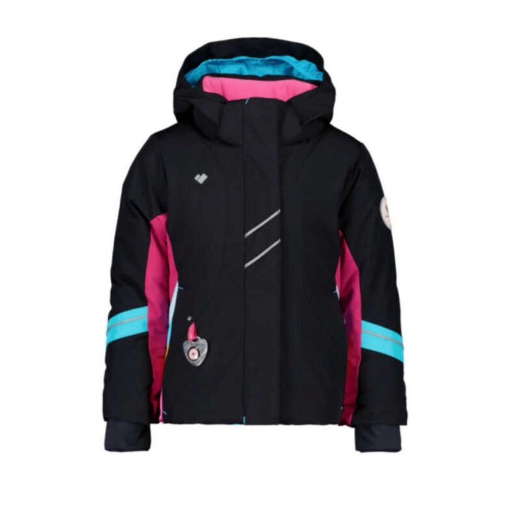 Obermeyer Black and Pink Ski Jacket with Reflective Accents
